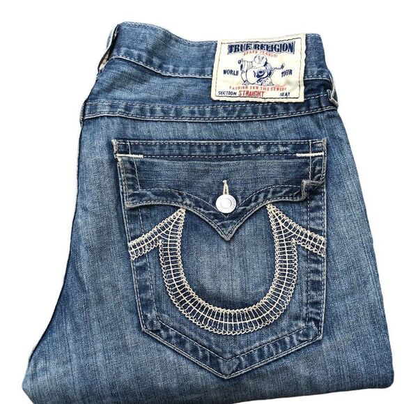 VINTAGE true religion jeans size 36 STRAIGHT blue - Picture 11 of 14